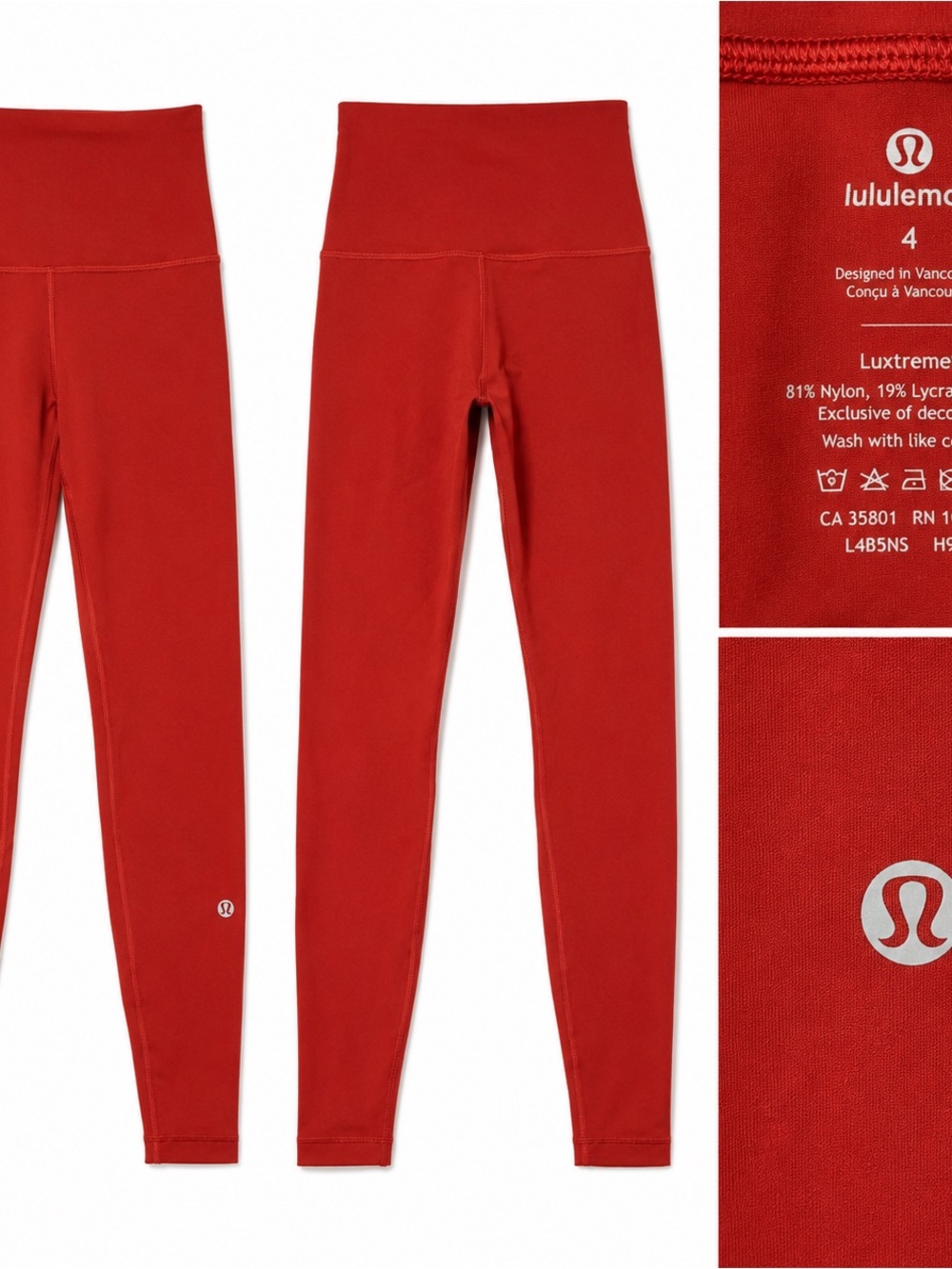 lululemon athletica Red High-Rise Luxtreme Leggings